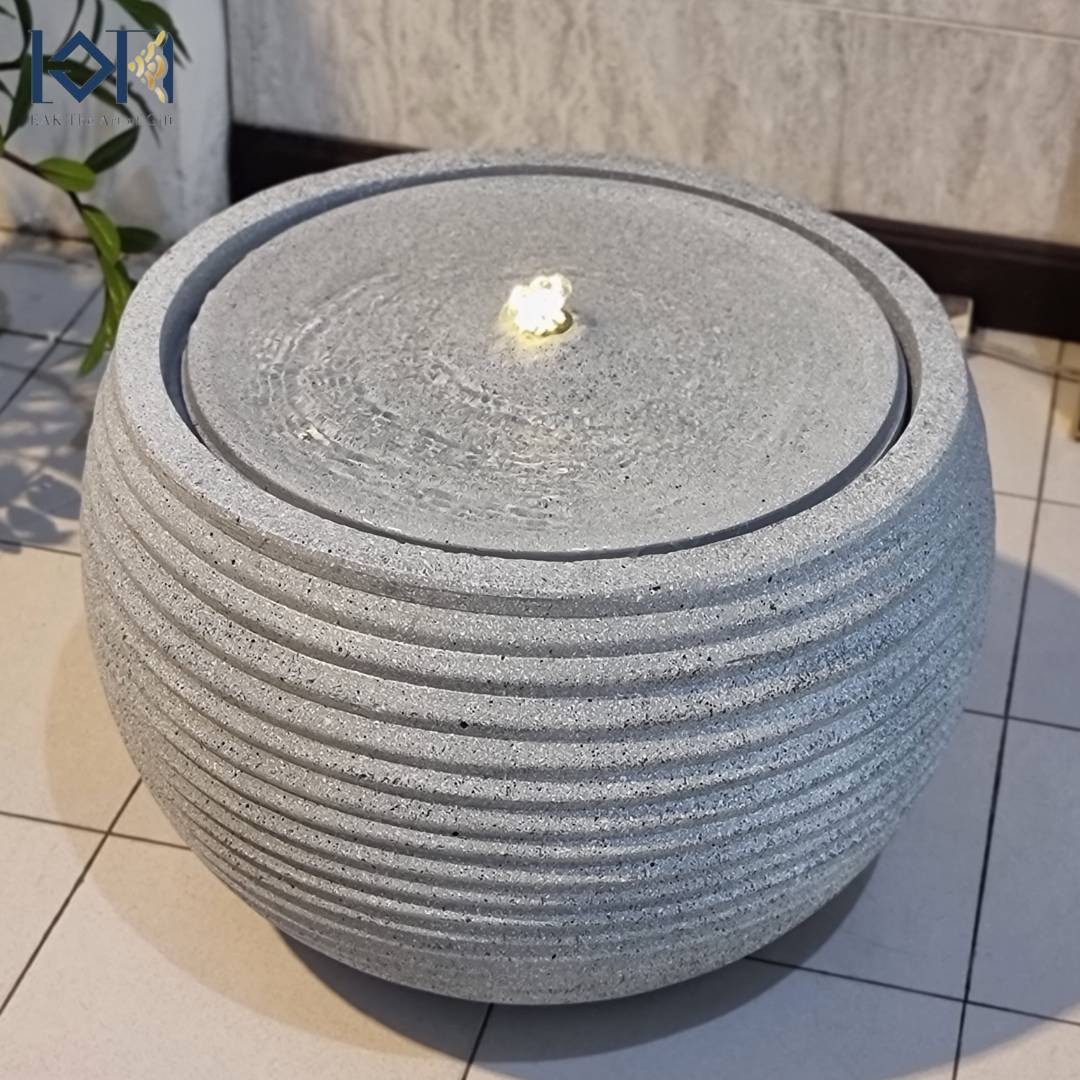 น้ำพุหน้าบ้าน รุ่นทรงกลมขนาดใหญ่โมเดิร์น2590 น้ำพุแต่งสวนเสริมฮวงจุ้ย อ่างน้ำตกสำเร็จรูป