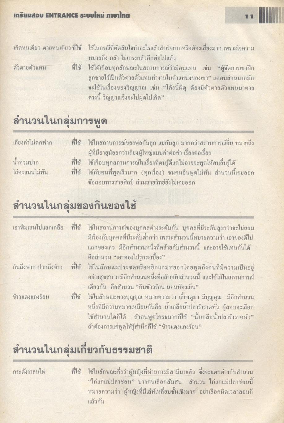 เตรียมสอบ ENTRANCE ระบบใหม่ ภาษาไทย