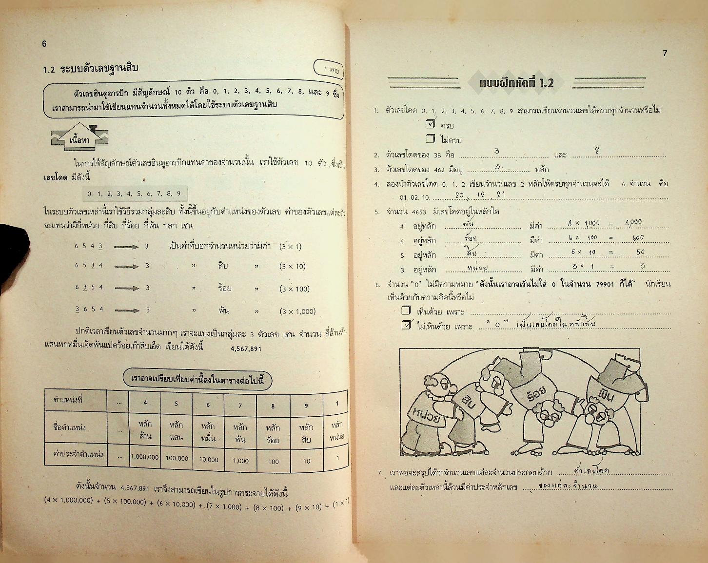 เฉลย แบบทดสอบปฏิบัติการ และเสริมทักษะ คู่สร้างแบบเรียน คณิตศาสตร์ ค 101 ชั้นมัธยมศึกษาปีที่ 1 เทอมต้น
