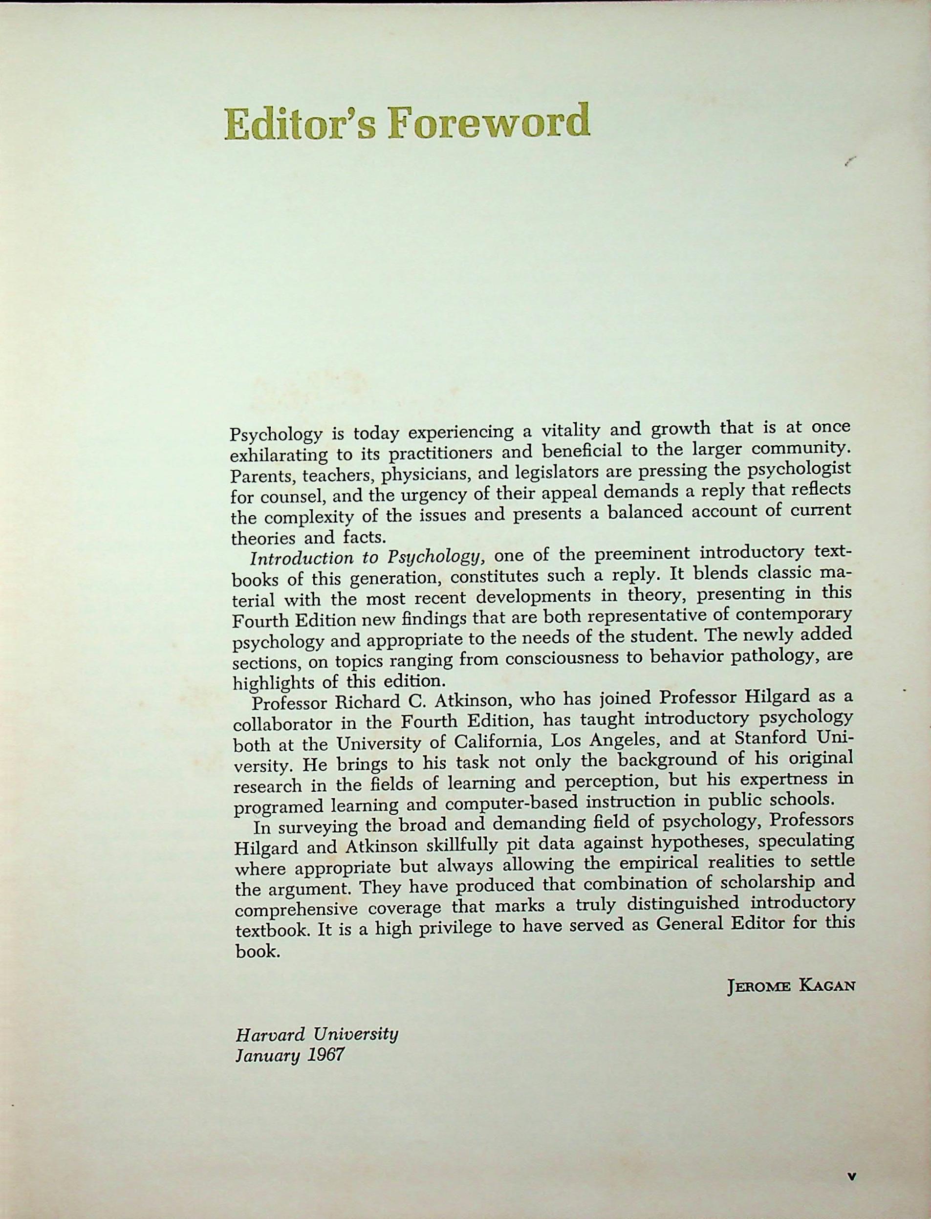 Introduction to Psychology