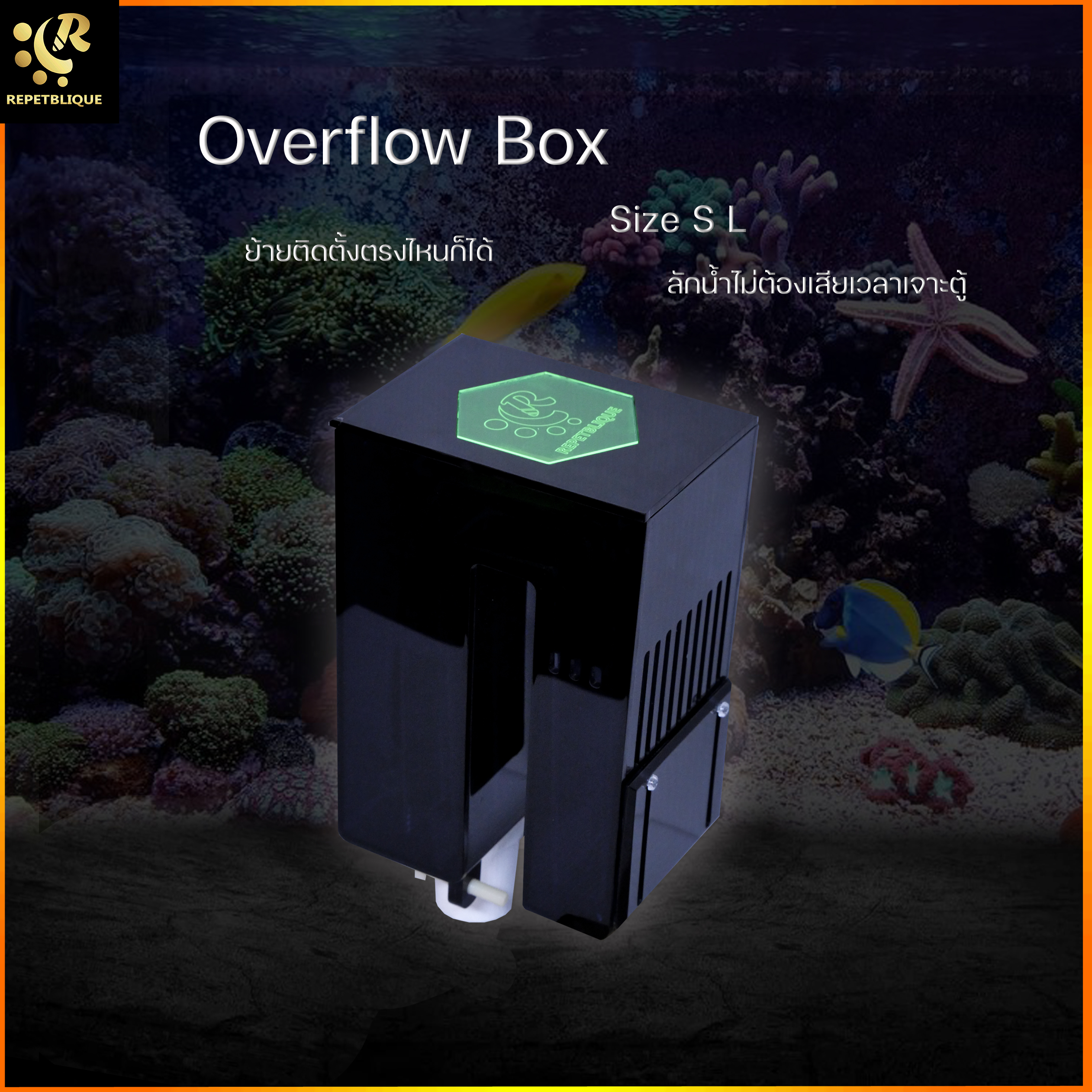 กล่อง Overflow Box Size S L กล่องโอเวอร์โฟล์ กล่องลักน้ำ