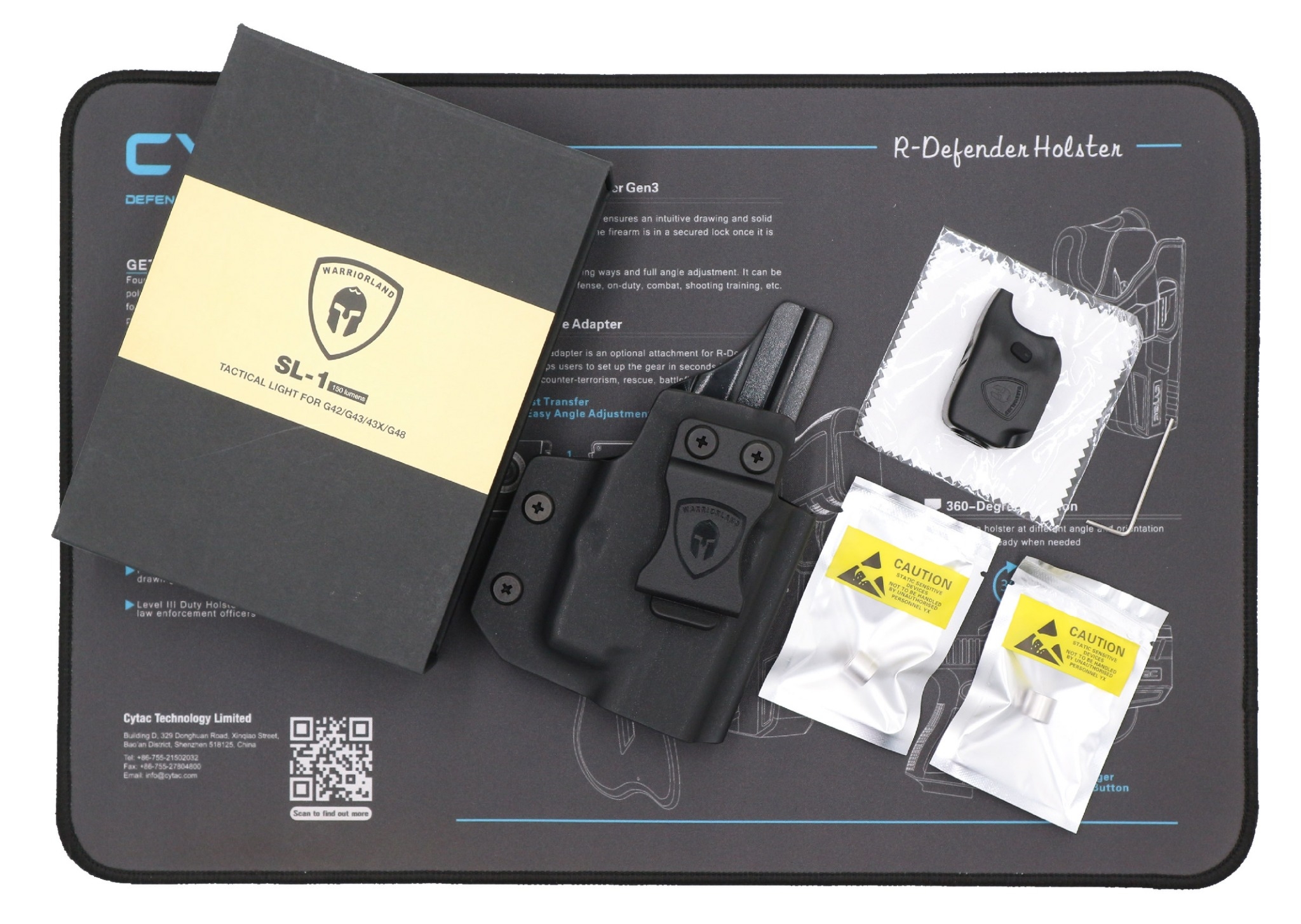 🇹🇭 1078 ไทยแลนด์ แทคติคอล ไฟฉาย Warriorland SL-1 + ซองพกใน Kydex G43/G43X ( เฉพาะรุ่นที่ไม่มีราง )