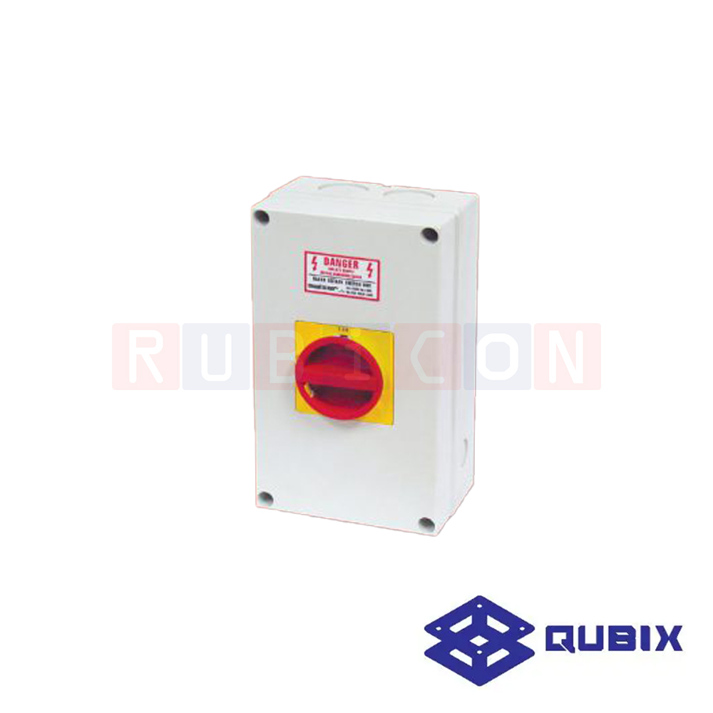 QUBIX SAA40-300011 โรตารี่ สวิตช์พร้อมกล่อง 3P 40A 7.5kW / 11kW (ROTARY SWITCHES SAA-SERIES WITH PADLOCK)