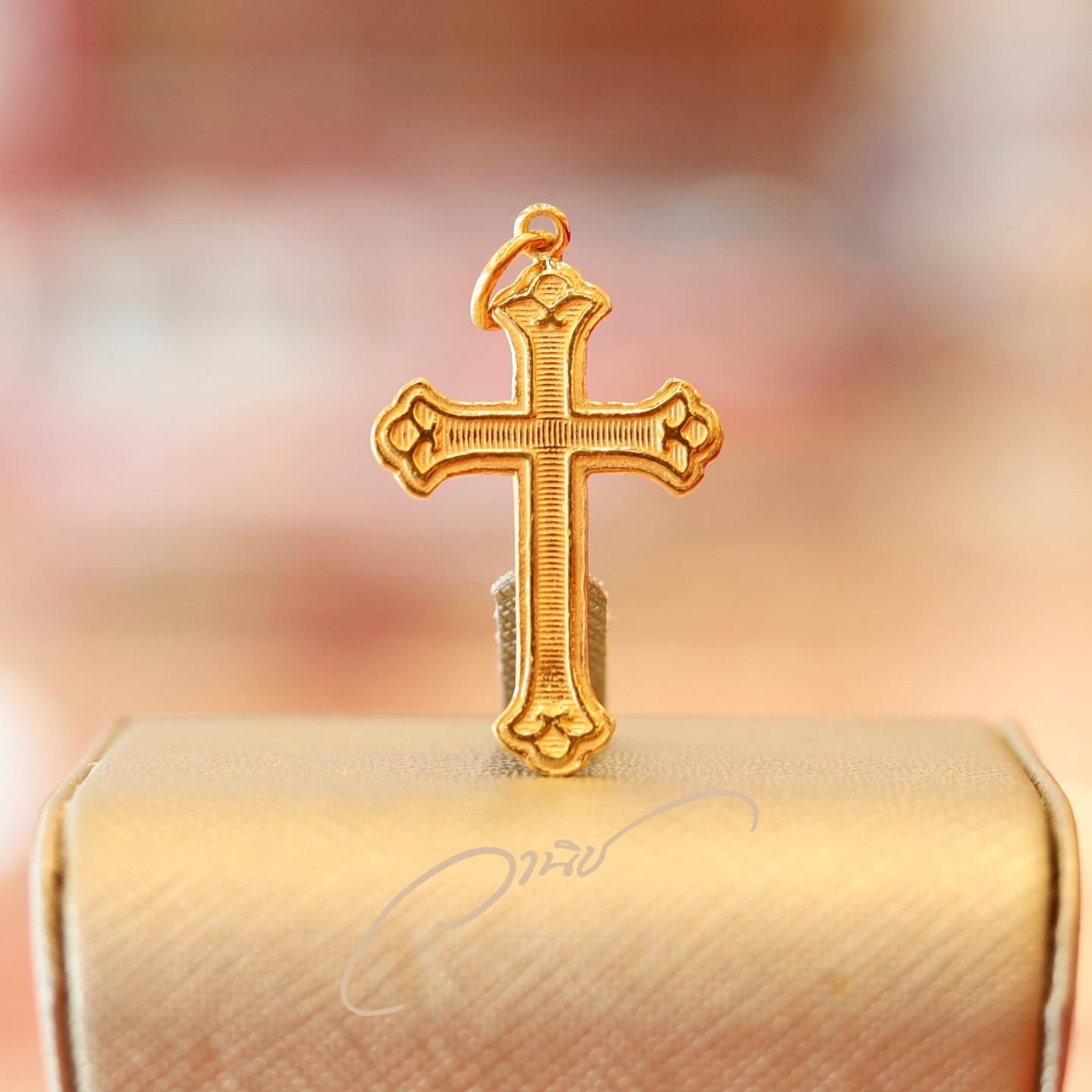 Gold cross pendant จี้ไม้กางเขนทองคำ 96.5% น้ำหนัก 1 สลึง