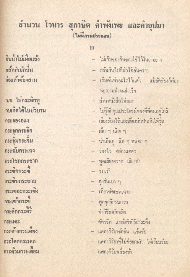 สำนวน โวหาร สุภาษิต คำพังเพย