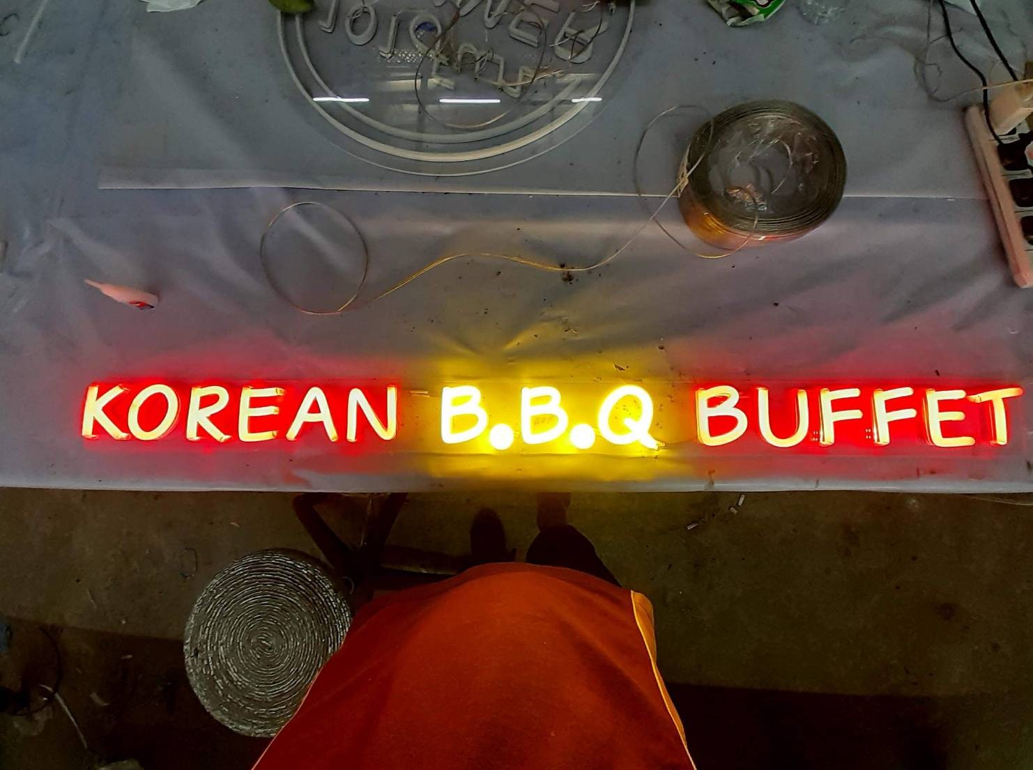 ป้ายไฟแอลอีดีนีออนเฟล็ค งานKOREAN BBQ BUFFET นีออน