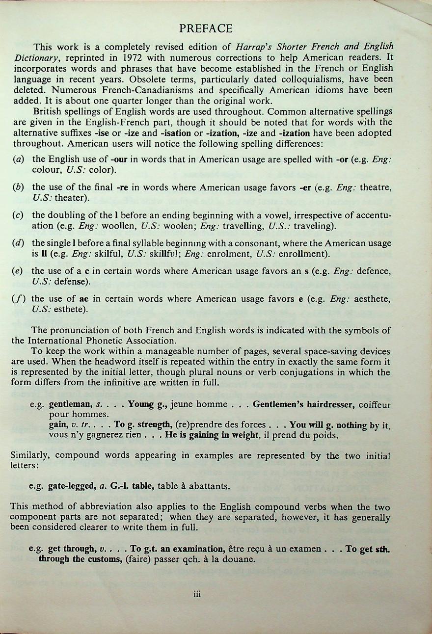 FRENCH AND ENGLISH DICTIONARY