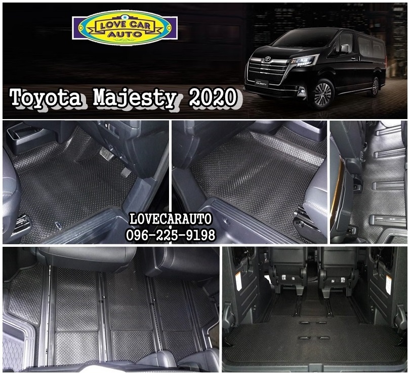 ผ้ายางปูพื้นรถ Toyota Majesty กระดุมเล็กสีดำ