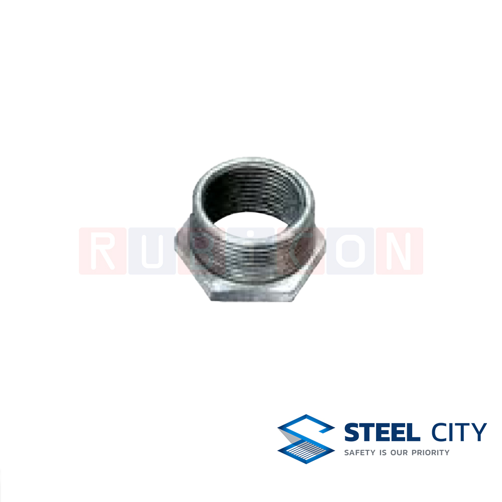 STEEL CITY HRN76 เกลียวลดขอบเหลี่ยมอาบสังกะสี (M)2-1/2" X (F) 2" (HOT DIP GALVANIZED EDGE CONDUIT REDUCERS)