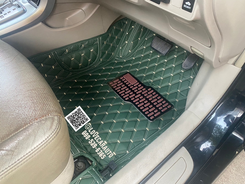 พรมปูพื้นรถยนต์ 6D พรมVIPด้ายคู่ Toyota Altis 2012 พรมสีเขียวด้ายทอง ด้ายคู่