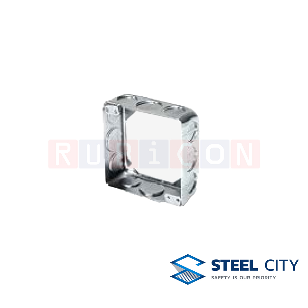 STEEL CITY BX950 สแควร์บ๊อกซ์ 4” X 4” ลึก ก้นทะลุ 3/4" x 1" (SQUARE BOX 4" x 4") หนา 1.2 mm.