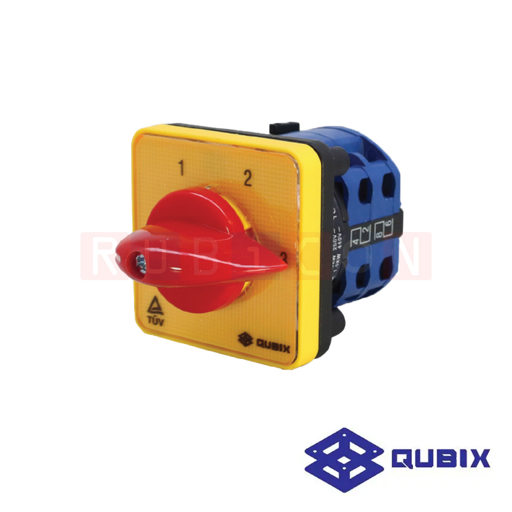 QUBIX SA16-4-2/61060-B03 สวิตช์มัลติสเต็ป แบบมีตำแหน่งปิด 1P 16A 3kW / 5.5kW ขนาด 48×48มม. (MULTI-STEP SWITCH WITH OFF 1POLE)