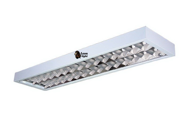 โคมตะแกรง อลูมิเนียม แบรนด์ LUNAR รุ่นขาบิดล็อค ทรงสูง ชนิดฝังฝ้าฉาบเรียบ for Plaster ceiling สำหรับหลอดฟลูออเรสเซนต์ T8