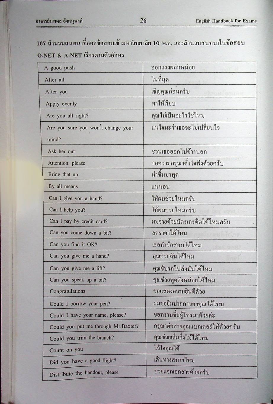 ENGLISH HANDBOOK FOR M.4-5-6 & EXAMS ภาษาอังกฤษฉบับเตรียมสอบช่วงชั้นที่ 4 (ม.4-5-6) เข้ามหาวิทยาลัย