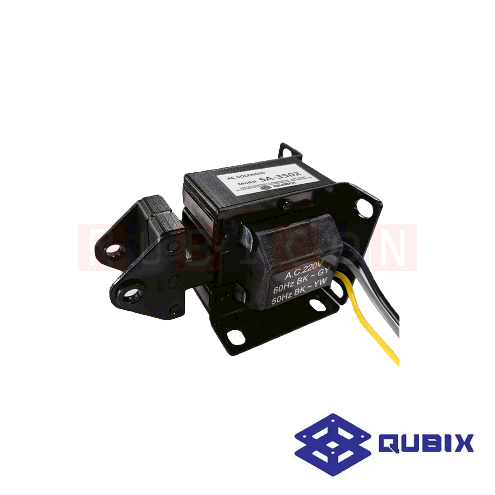 QUBIX SA-3502 โชลีนอย์แม่เหล็ก PUSH-PULL 220V 20 mm. RATED PULL 3.0 Kg. (AC SOLENOIDS)