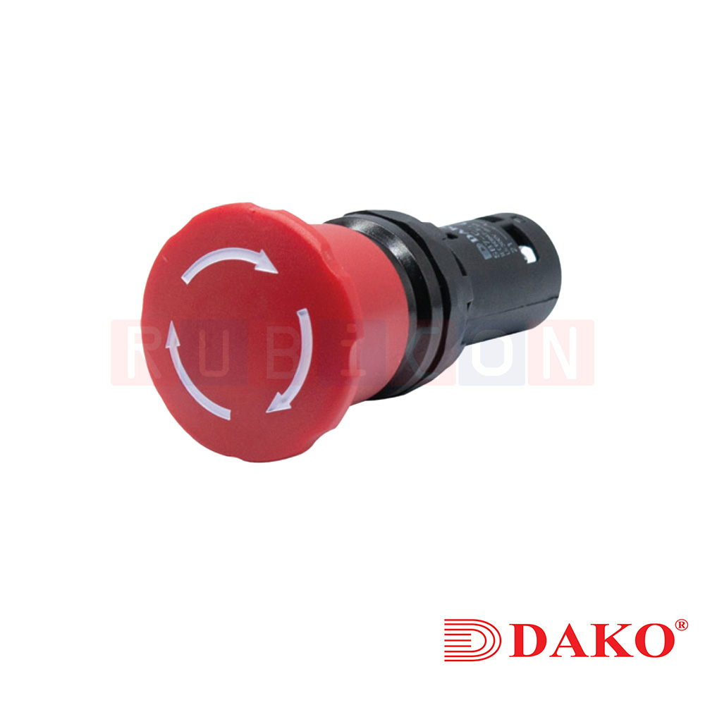 "DAKO" SB7-CS5R5-L สวิทช์หัวเห็ด EMERGENCY กดล็อก บิดล่อย 1A1B CONTACT 1NO+1NC สีแดง (RED) (EMERGENCY SWITCH)