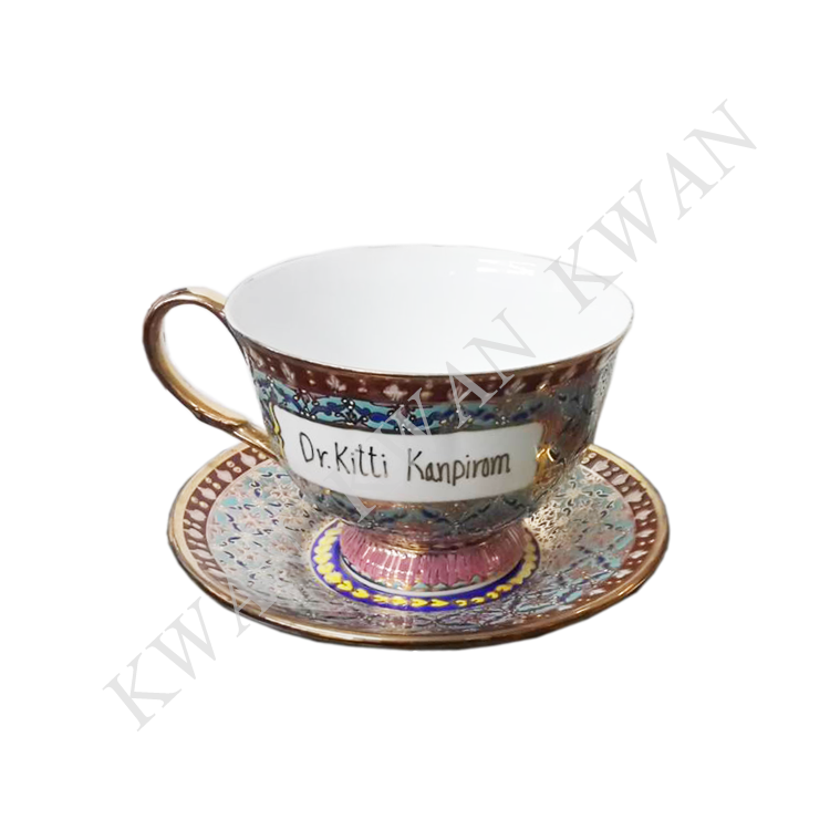 KWAN ชุดกาแฟเบญจรงค์พิมพ์โลโก้
