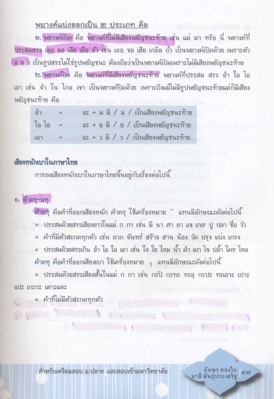 หลักภาษาไทย ม.๔-๕-๖ (ฉบับสมบูรณ์) สำหรับเตรียมสอบ ม.ปลาย และสอบเข้ามหาวิทยาลัย