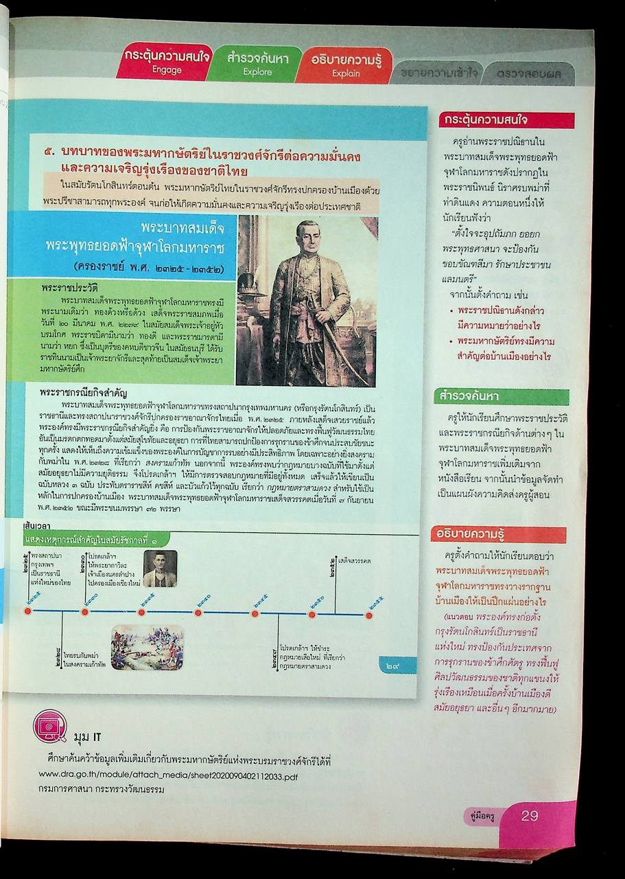 คู่มือครู หนังสือเรียน รายวิชาพื้นฐาน ประวัติศาสตร์ ชั้นมัธยมศึกษาปีที่ ๓