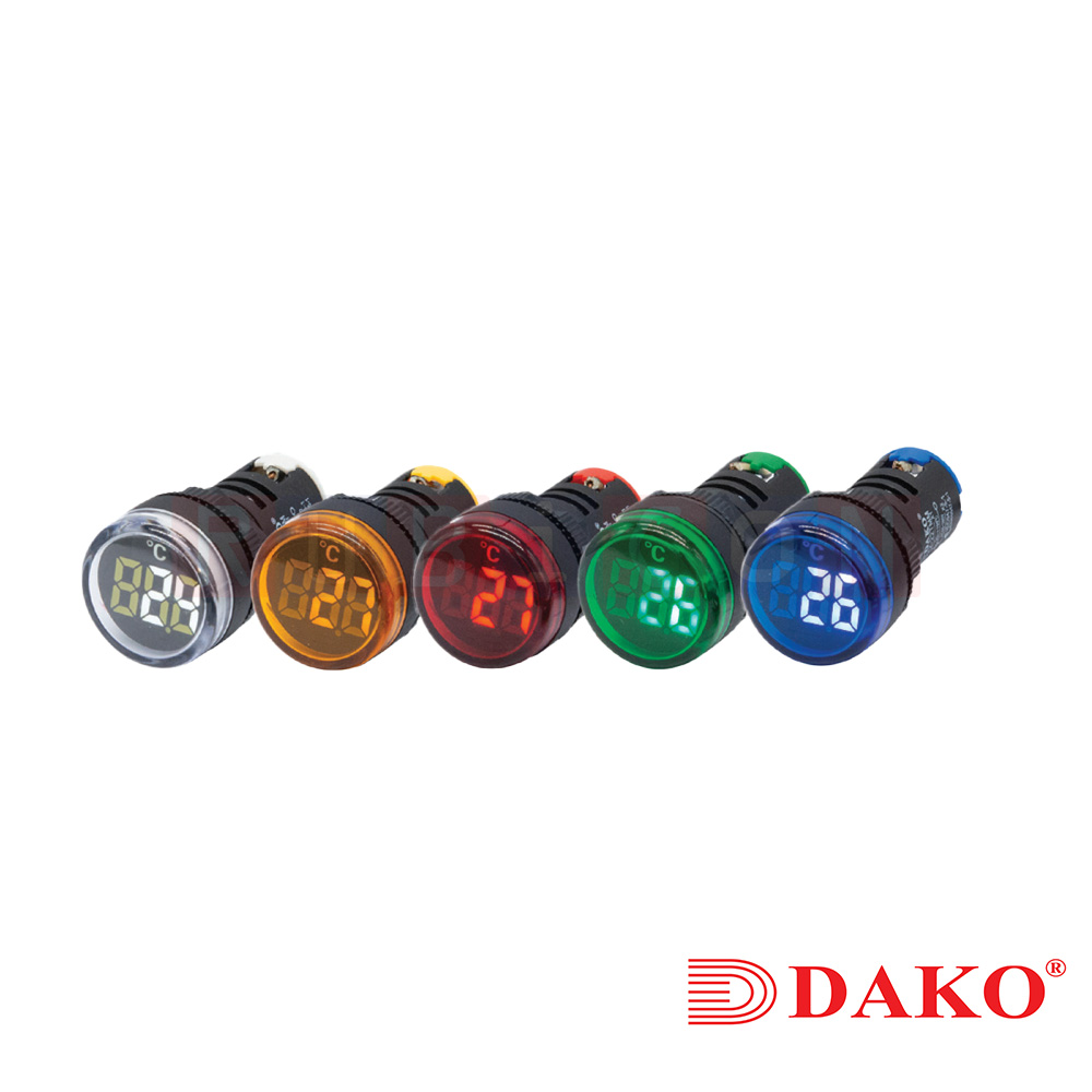 "DAKO" AD22-22TMM-W ไพล็อตแลมป์ มิเตอร์วัดอุณหภูมิผิวสัมผัส 22 มม. สีขาว (WHITE) (SURFACE TEMPERATURE INDICATOR)