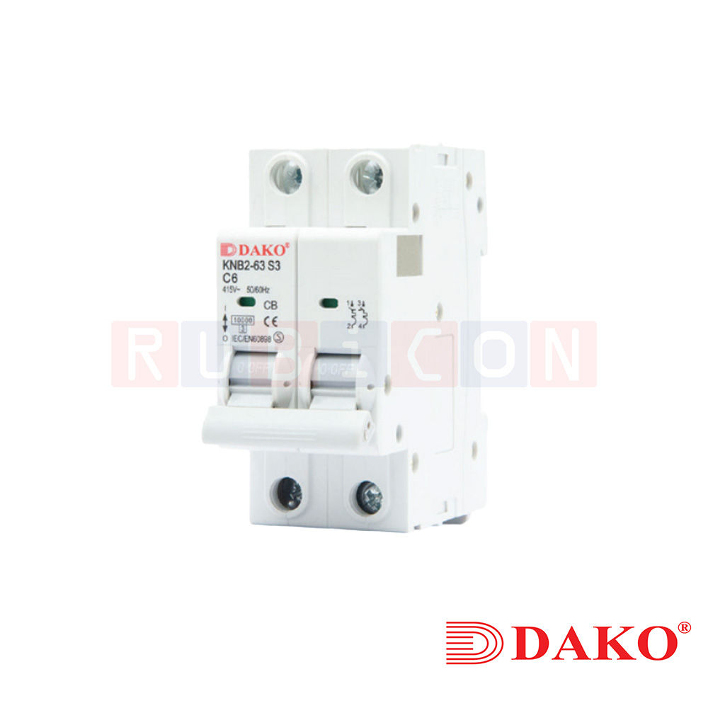 "DAKO" KNB2-63 S3-2P 415V เซอร์กิตเบรกเกอร์ สำหรับคอนซูมเมอร์ยูนิต และโหลดเซ็นเตอร MINIATURE CIRUIT BREAKER (MCB)