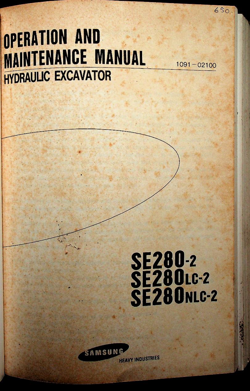 PARTS CATALOG : SAMSUNG SE280-2 SE280LC-2 SE280NLC-2 : CATALOGUE DES PIECES DETACHEES ERSATZTEILKATALOG