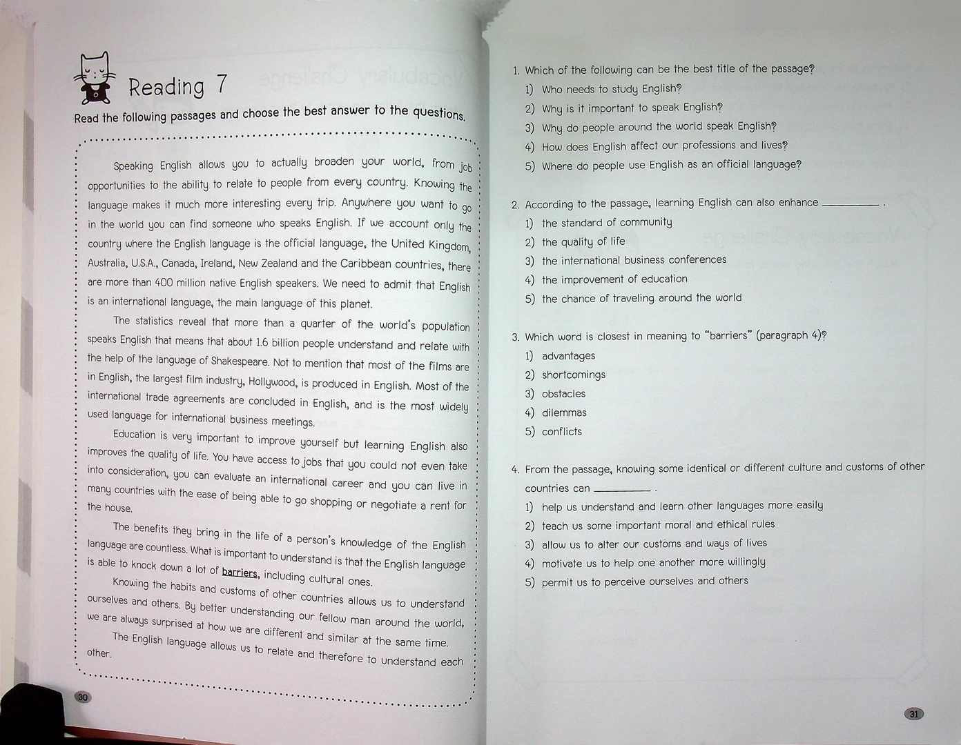 จับตาย วายร้าย READING Comprehension & Cloze Passages