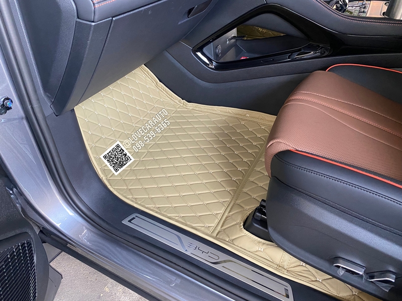 พรมปูพื้นรถยนต์ 6D BYD Sealion 6 สีครีมด้ายครีม