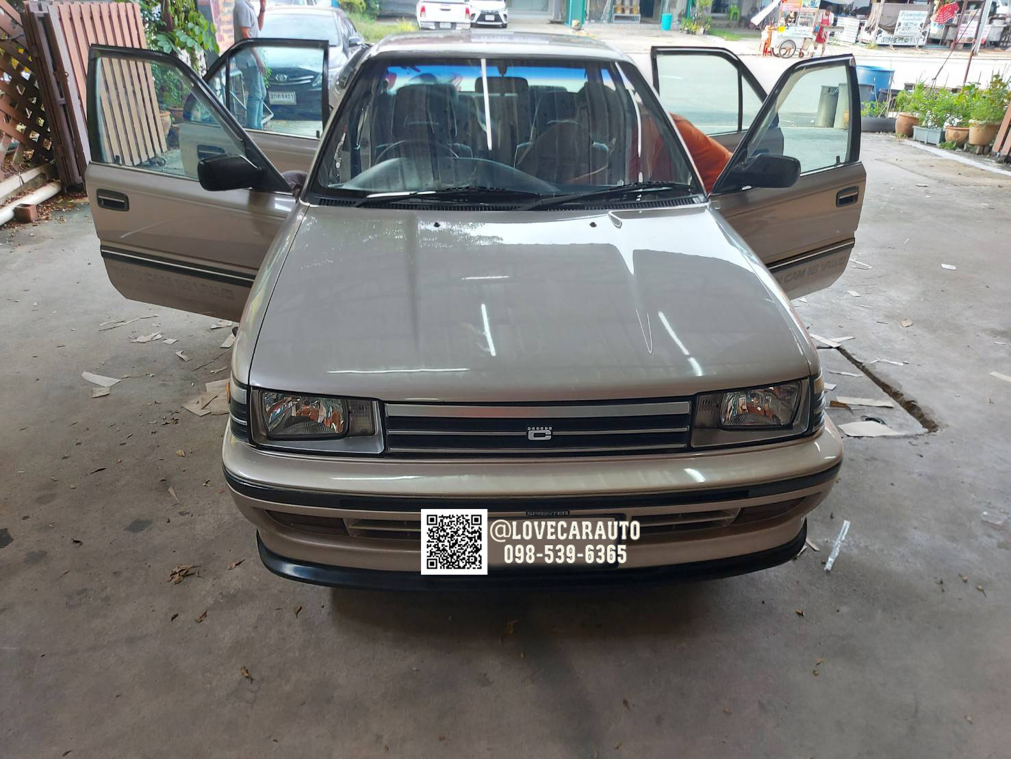 พรมปูพื้นรถยนต์ Toyota Collora AE92 พรมกระดุมสีเทา