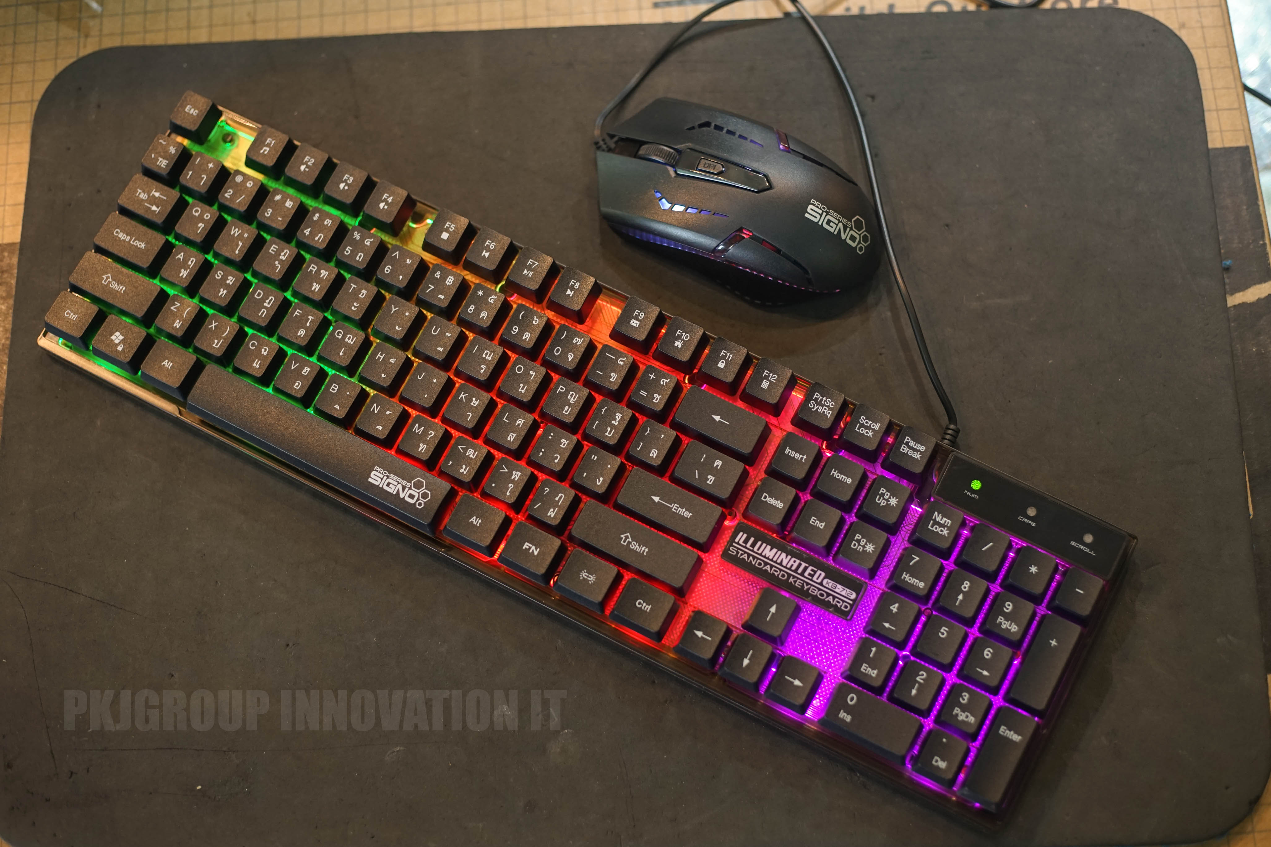 ชุดเมาส์-คีย์บอร์ดเกมมิ่ง Signo Sundaze KB712 + GM 112 ของใหม่ มีไฟRGBเมาส์ปรับ DPI ได้ K/Bปุ่มยาง