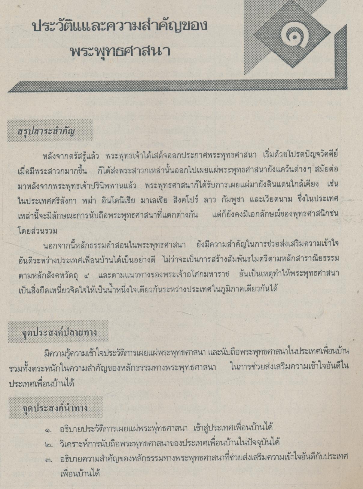 คู่มือครูสังคมศึกษา รายวิชา ส ๐๑๑๐ พระพุทธศาสนา ชั้นมัธยมศึกษาปีที่ ๒ (ม.๒)