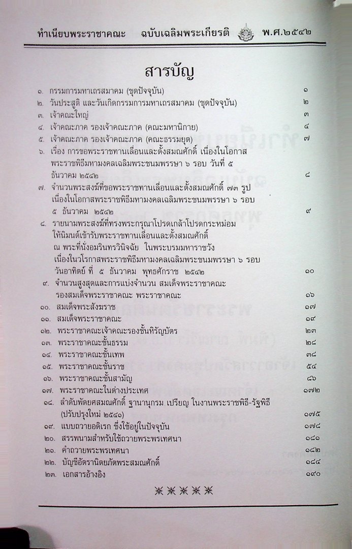 ทำเนียบพระราชาคณะ ฉบับเฉลิมพระเกียรติ ครบ๖ รอบพุทธศักราช ๒๕๔๒