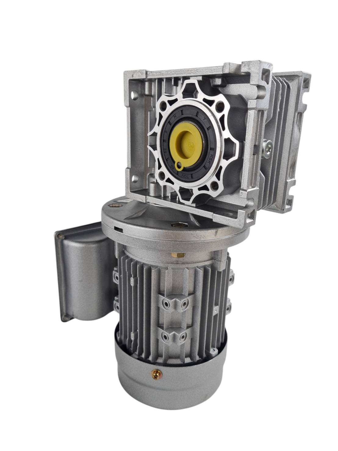 มอเตอร์เกียร์ไฟฟ้ากระแสสลับ ขนาด370W 220vพร้อมหน้าแปน รูเพลา 25 มิลลิเมตร เกียร์ 15:1ทำเครื่องกลึงรถแม็คโคร