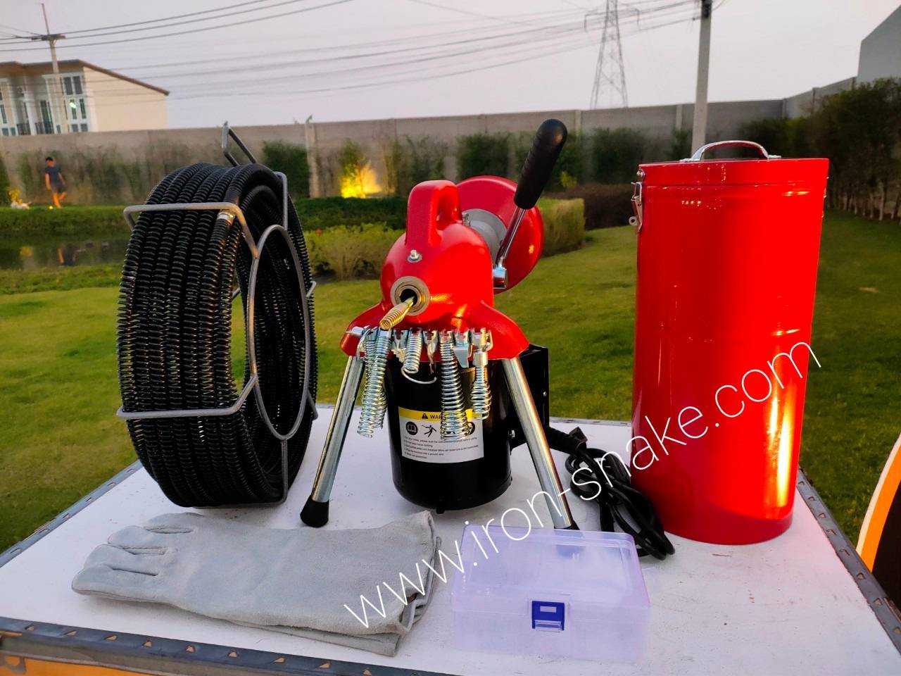 เครื่องทะลวงท่อ งูเหล็ก ironsnake รุ่น A75 งูเหล็กทะลวงท่อ เครื่องทะลวงท่อไฟฟ้า