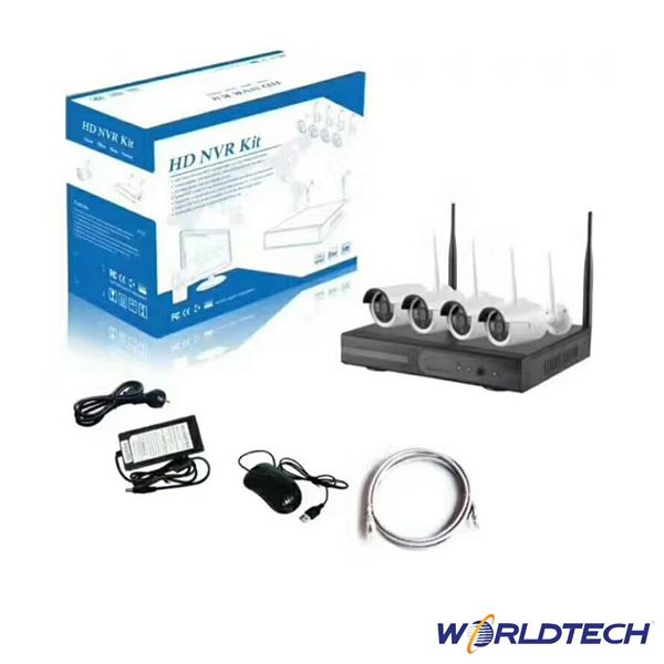กล้องวงจรปิดไร้สาย Worldtech WiFi Kit SET4 พร้อมกล้อง IP 4 ตัว