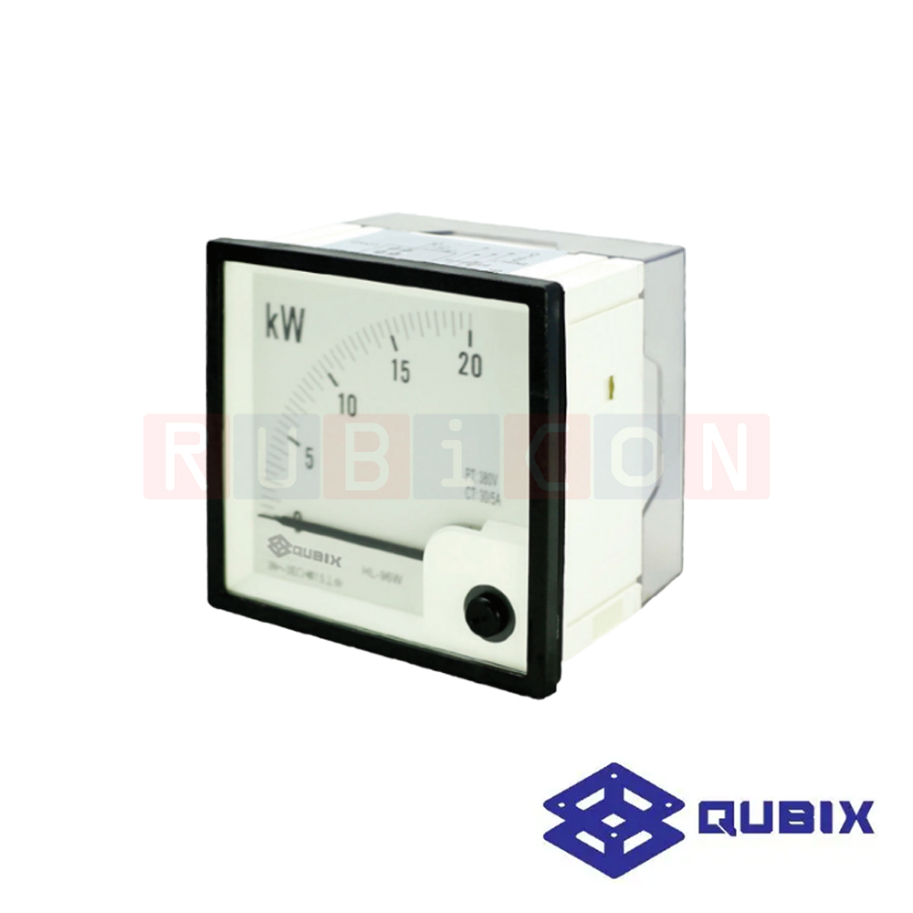 QUBIX HL-96KW พาเนลมิเตอร์แบบอนาล็อก กิโลวัตต์มิเตอร์แบบกันน้ำ (ANALOG PANEL METER HL SERIES 96X96 MM. FREQUENCY METER IP65)