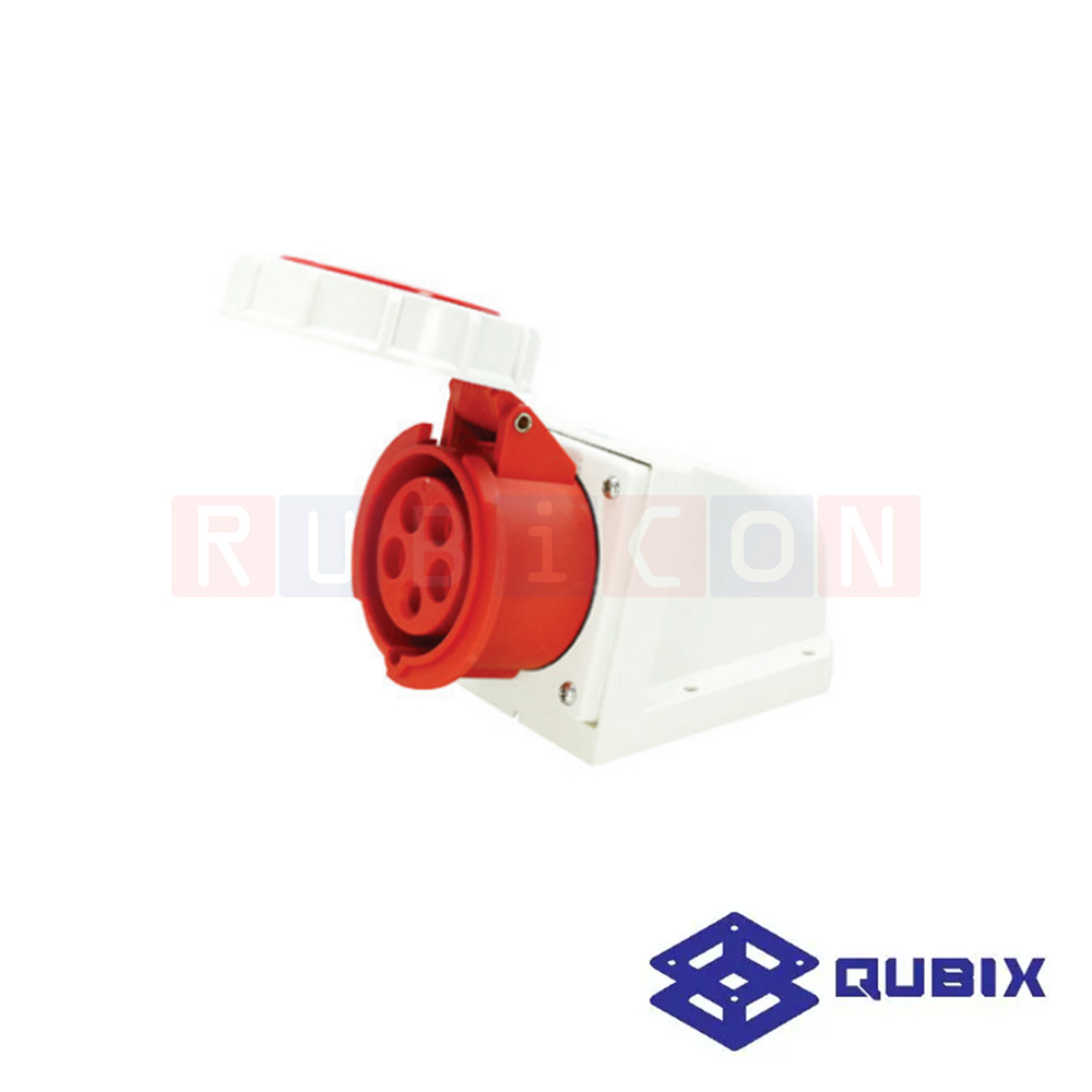 QUBIX AJ-1252 ปลั๊กพาวเวอร์ตัวเมียติดลอยกันน้ำ 5 ขา 3P+N+E 32A 220-415V 6H IP67