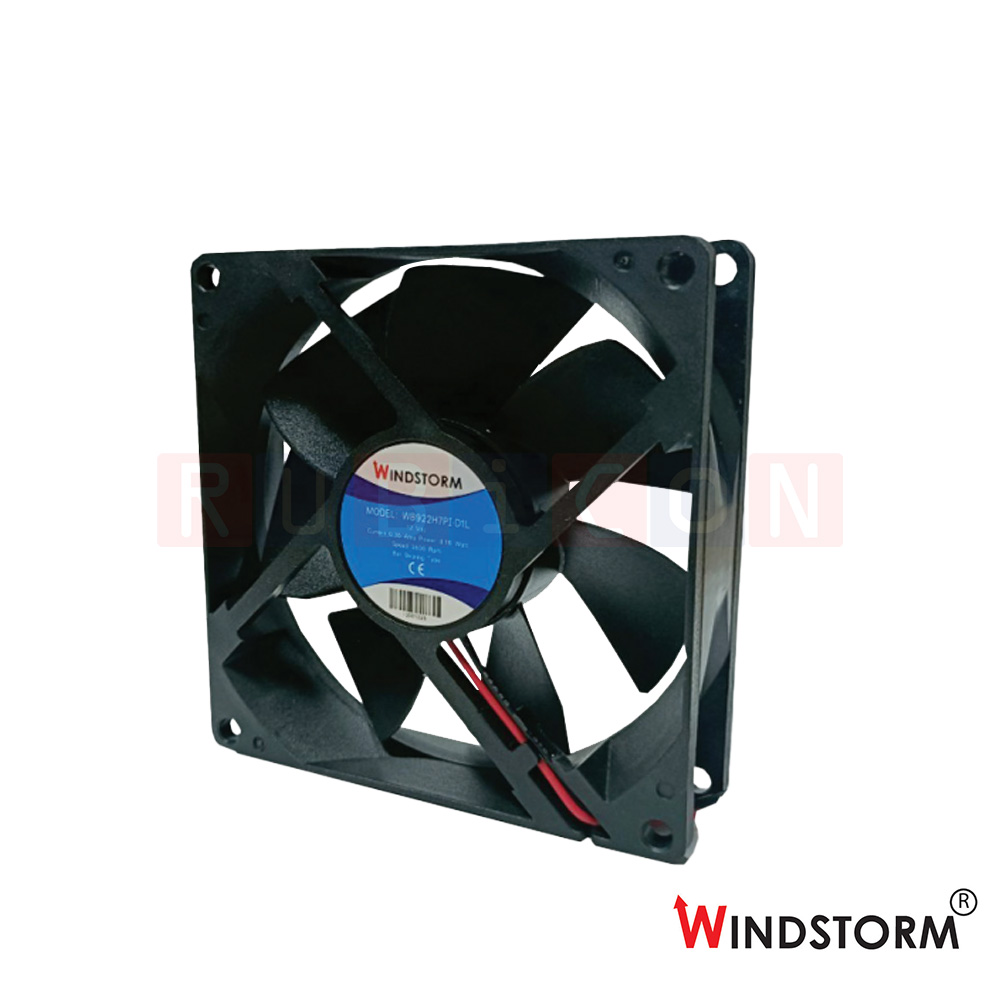 "WINDSTORM" WB922H7PI-D2L-G พัดลมระบายอากาศ แบบลูกปืน 3.5 inch 24VDC