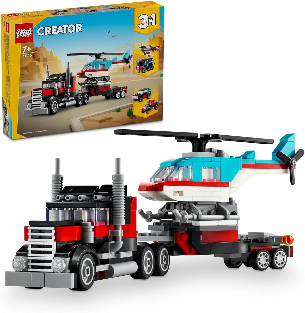 **MTS Toys**เลโก้ Lego 31146 Creator 3 in 1 : Flatbed Truck With Helicopter