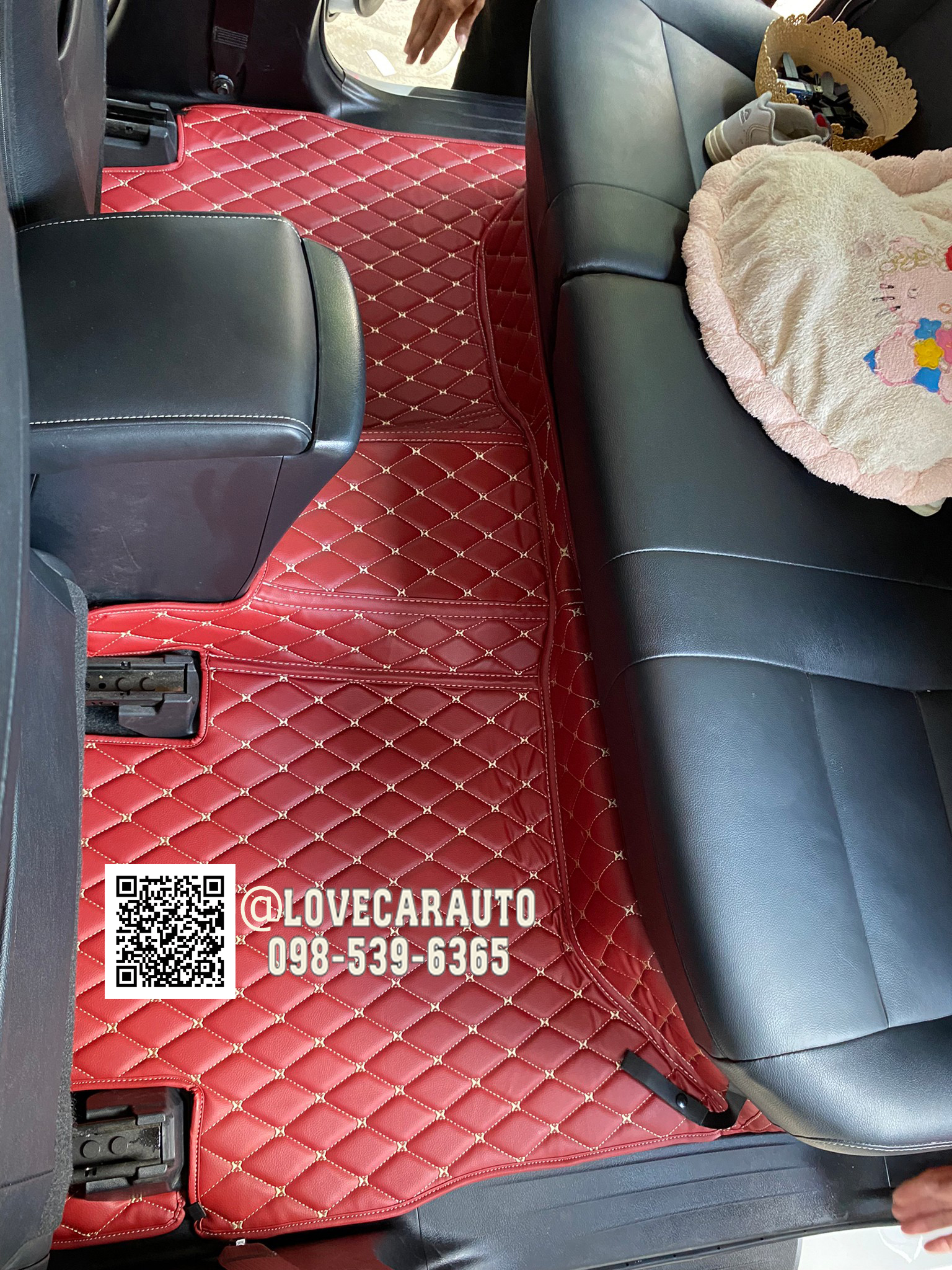 พรมปูพื้นรถยนต์ 6D Toyota Revo 4Door 2022 สีแดงไวน์