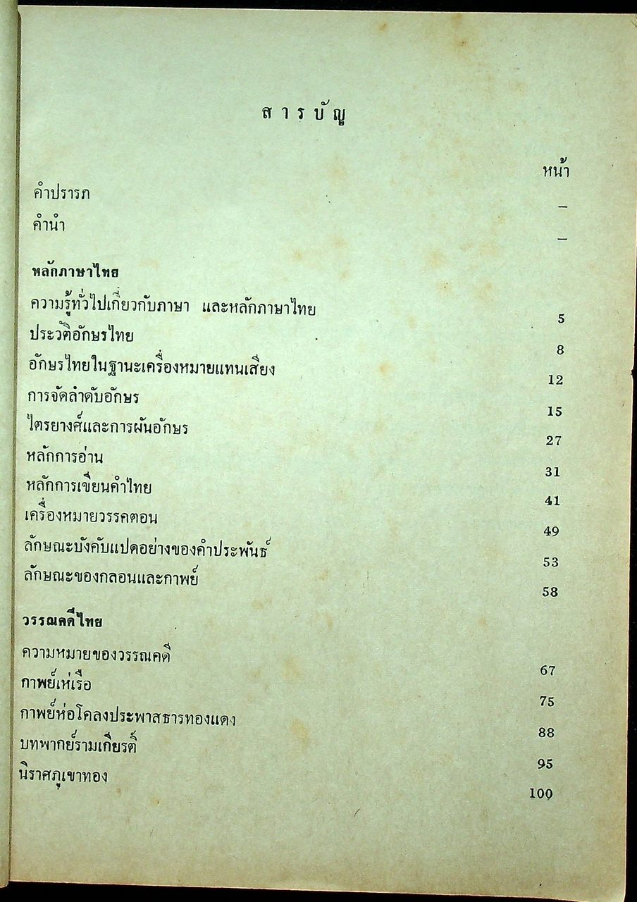 หลักภาษา วรรณคดี และการใช้ภาษา เอกสารประกอบการเรียนการสอนวิชาภาษาไทย รายวิชา ท. 101