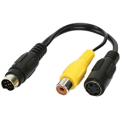 4Pin S-video Male to 7Pin S-video Male Pin and RCA Female Cable adapter