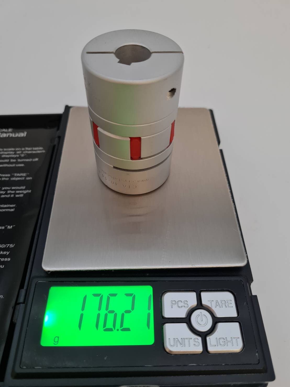 Jaw coupling ขนาดความโต 40 mm ยาว 65 mm รูมีลิ่ม ข้อต่อยืดหยุ่นสำหรับมอเตอร์และเพลาผลิตจากอลูมิเนียม 7075 จัดส่งในประเทศไทย