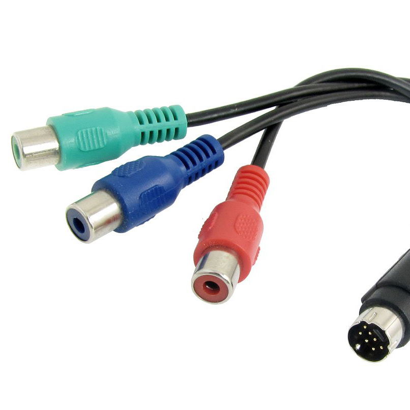 S-Video 7 Pin to Female 3 RCA Component Cable