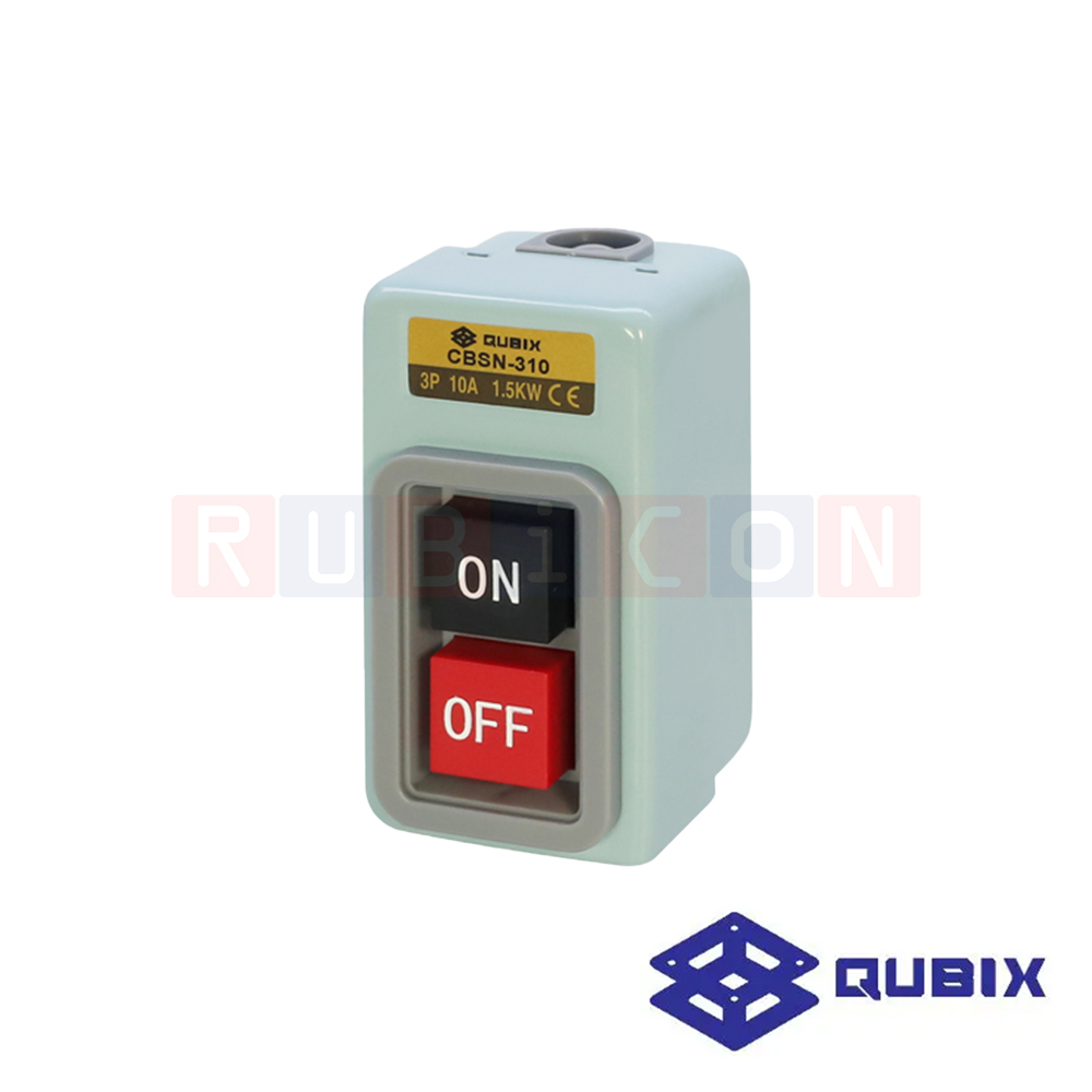 QUBIX CBSN-310 สวิตซ์กดจม ON-OFF 3P 10A 600V 1.5KW SCREW TERMINAL M3.5 ติดตั้งแบบลอย IRON (POWER PUSHBUTTON SWITCH)