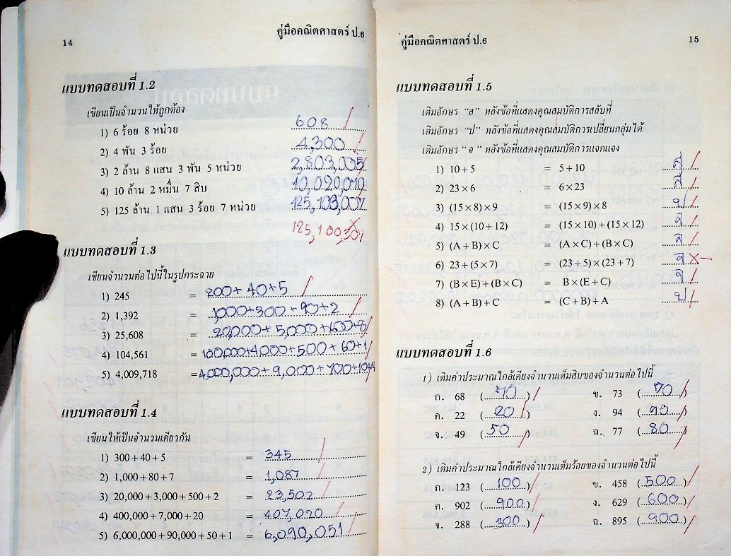 คู่มือ คณิตศาสตร์ ป.6