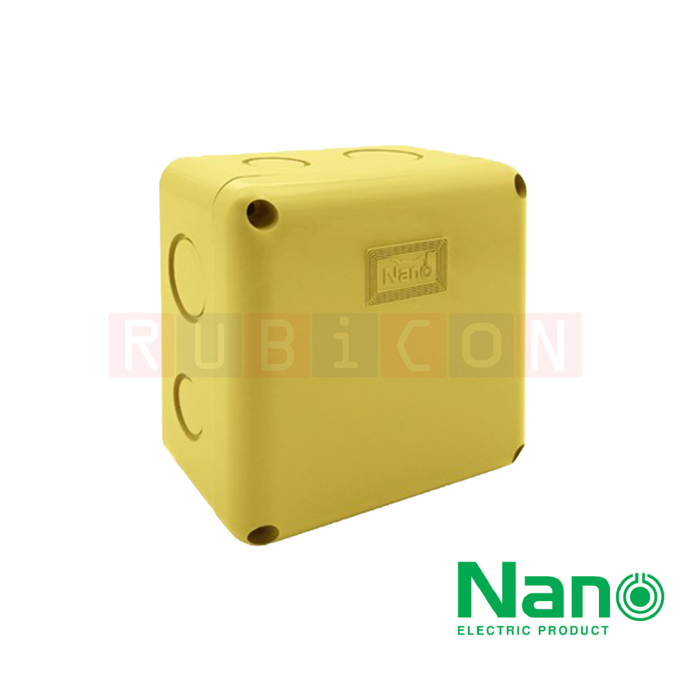 NANO-202Y กล่องพลาสติกกันน้ำ สีเหลือง ขนาด 4x4 x2.5" (109.50x109.50x59.80 mm.)