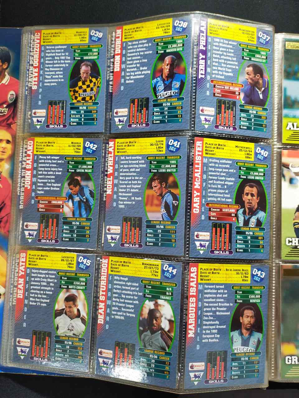 MERLIN'S PREMIER GOLD TRADING CARDS 1996-97 SEASON