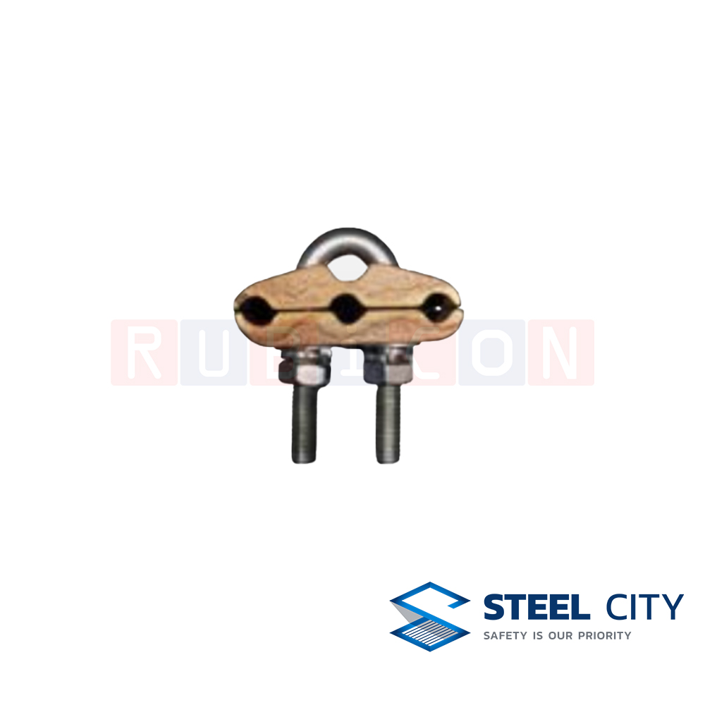 STEEL CITY GR74 กราวด์แคล้มทองแดง 3 ร่อง (3 GROOVES GROUND CLAMP)