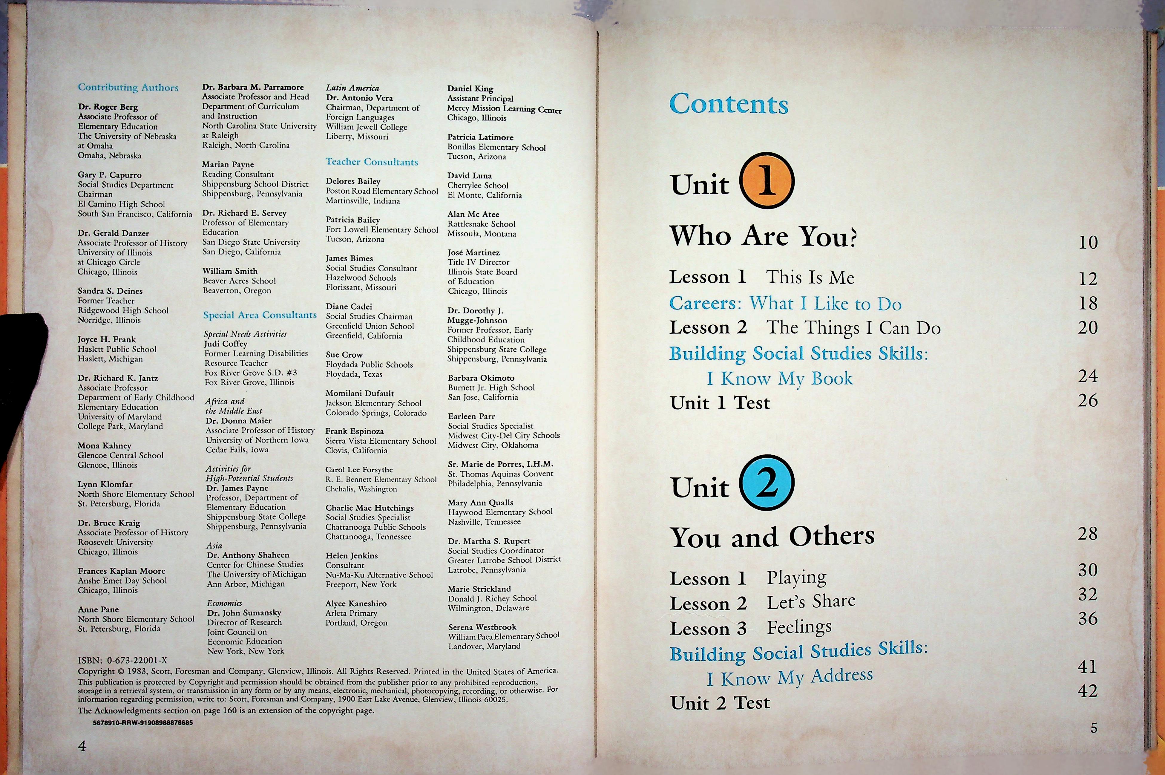 SCOTT, FORESMAN SOCIAL STUDIES Families and Friends